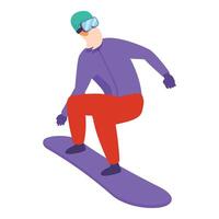 Snowboarder performing stunt while snowboarding down slope vector