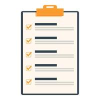 Clipboard showing checklist with all items checked off vector