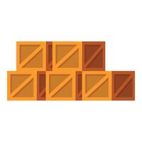 Warehouse is storing a stack of cardboard boxes vector