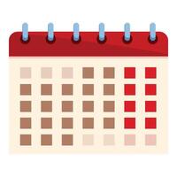Calendar showing week with red weekend days representing work life balance concept vector