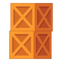 Stack of four wooden crates for logistics and delivery vector