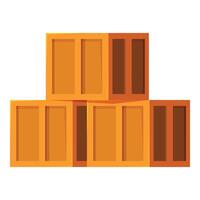 Stack of wooden crates forming a big pile vector