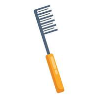 Simple vector illustration of a hair comb with a wooden handle, isolated on a white background