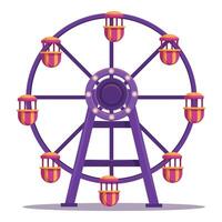 Ferris wheel standing still in amusement park on white background vector