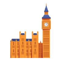 Big ben clock tower standing tall over palace of westminster vector