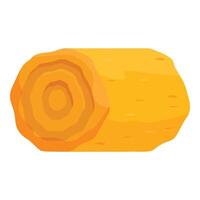 Hay bale lying horizontally isolated on white background vector