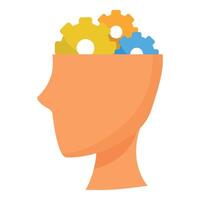 Human head thinking with colorful gears working vector