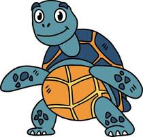 A cute turtle with a smile on its face vector