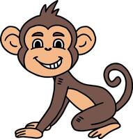 A cute monkey with a big smile on its face vector