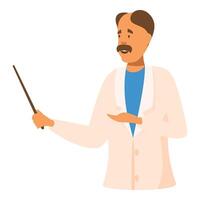 Doctor explaining something holding pointer stick vector