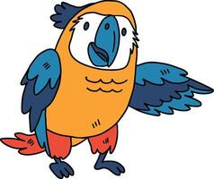 A cartoon bird with its beak pointing up vector