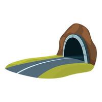 Empty asphalt road going through the tunnel in the mountain vector