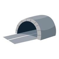 Empty road passing through a tunnel in mountains vector
