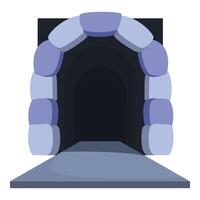 Stone tunnel entrance leading to a dark unknown path vector