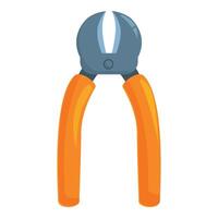 Orange pliers holding sharp metal jaws open wide vector