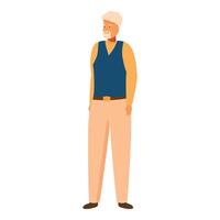 Confident senior man standing with hands in pockets vector