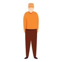 Smiling senior man with white beard standing, full length portrait vector