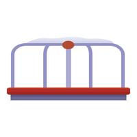 Empty playground swing covered with snow during winter vector