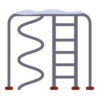 Empty water park slide standing on white background vector
