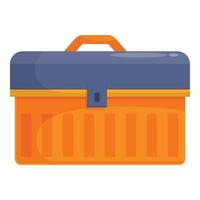 Closed orange plastic toolbox for repairing holding instruments vector