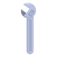 Adjustable wrench standing upright on white background vector