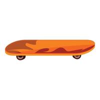 Orange skateboard with brown flames is waiting to be used vector