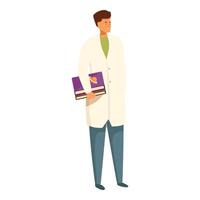 Scientist holding books about astronomy and smiling vector