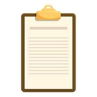 Clipboard with blank paper showing empty lines ready for notes vector