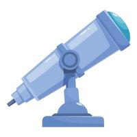 Blue telescope standing on a tripod is observing distant objects vector