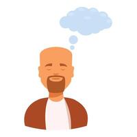 Thoughtful bearded man having new idea with thought bubble vector