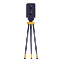 Portable traffic light standing on tripod isolated on white background vector