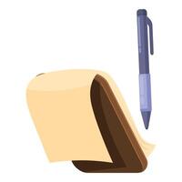 Notebook with blank page and pen for writing down ideas vector