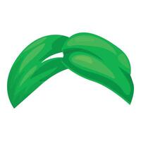Two big green tropical leaves overlapping creating a negative space vector