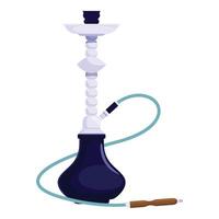 Hookah with long flexible hose standing on white background vector