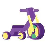 Purple tricycle standing out from white background vector
