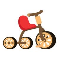 Red and brown tricycle standing on white background vector