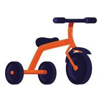 Orange tricycle standing with three wheels and handlebars vector