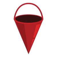 Red fire bucket standing up waiting for action vector