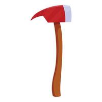 Firefighter axe standing upright isolated on white background vector