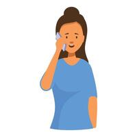 Young woman talking on the phone with a surprised expression vector