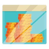 Accountant counting stacked golden coins inside glass secure money box vector