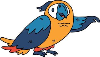 A cartoon bird with its beak pointing up vector