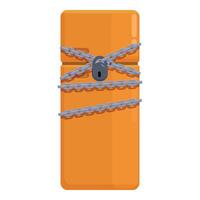 Refrigerator with chains and padlock representing dieting and healthy lifestyle vector