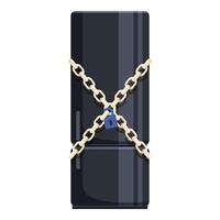 Modern refrigerator locked with chains and padlock for diet vector