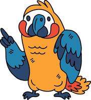 A cartoon bird with its beak pointing up vector