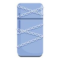 Refrigerator is chained with metal chain for diet concept vector