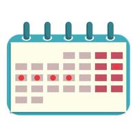 Blue calendar showing important dates and appointments vector