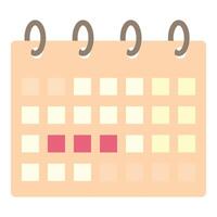 Calendar showing menstrual cycle with period days marked vector