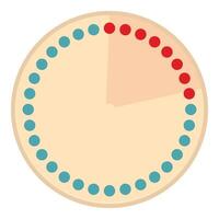 Round business diagram with colored segments showing completion progress vector