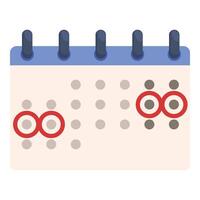 Calendar showing menstrual cycle with ovulation day vector